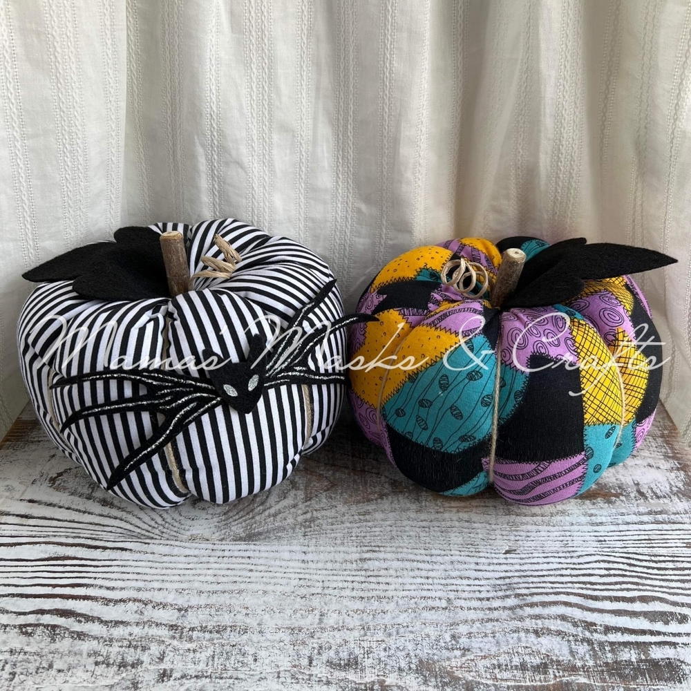 Nightmare Before Christmas Jack & Sally Inspired Pumpkin Set 🎃💜